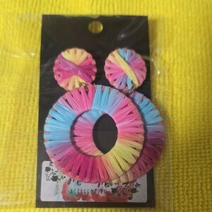 Colorful Woven Hoop Earrings